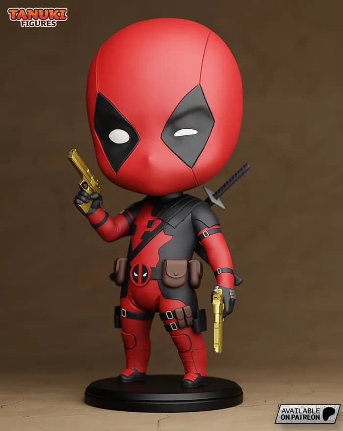 STL - Tanuki Figures Deadpool Chibi render 5
