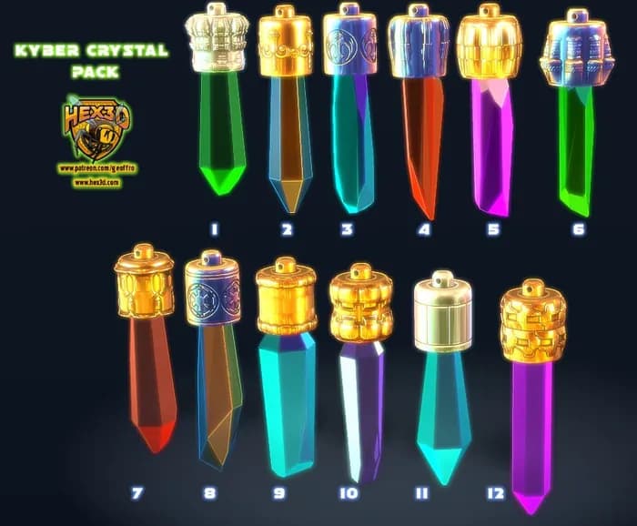 STL - Tapas de Kyber Crystal Pack I render 3