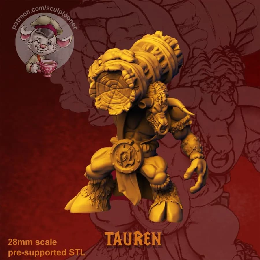 STL - Tauren guerrero con martillo