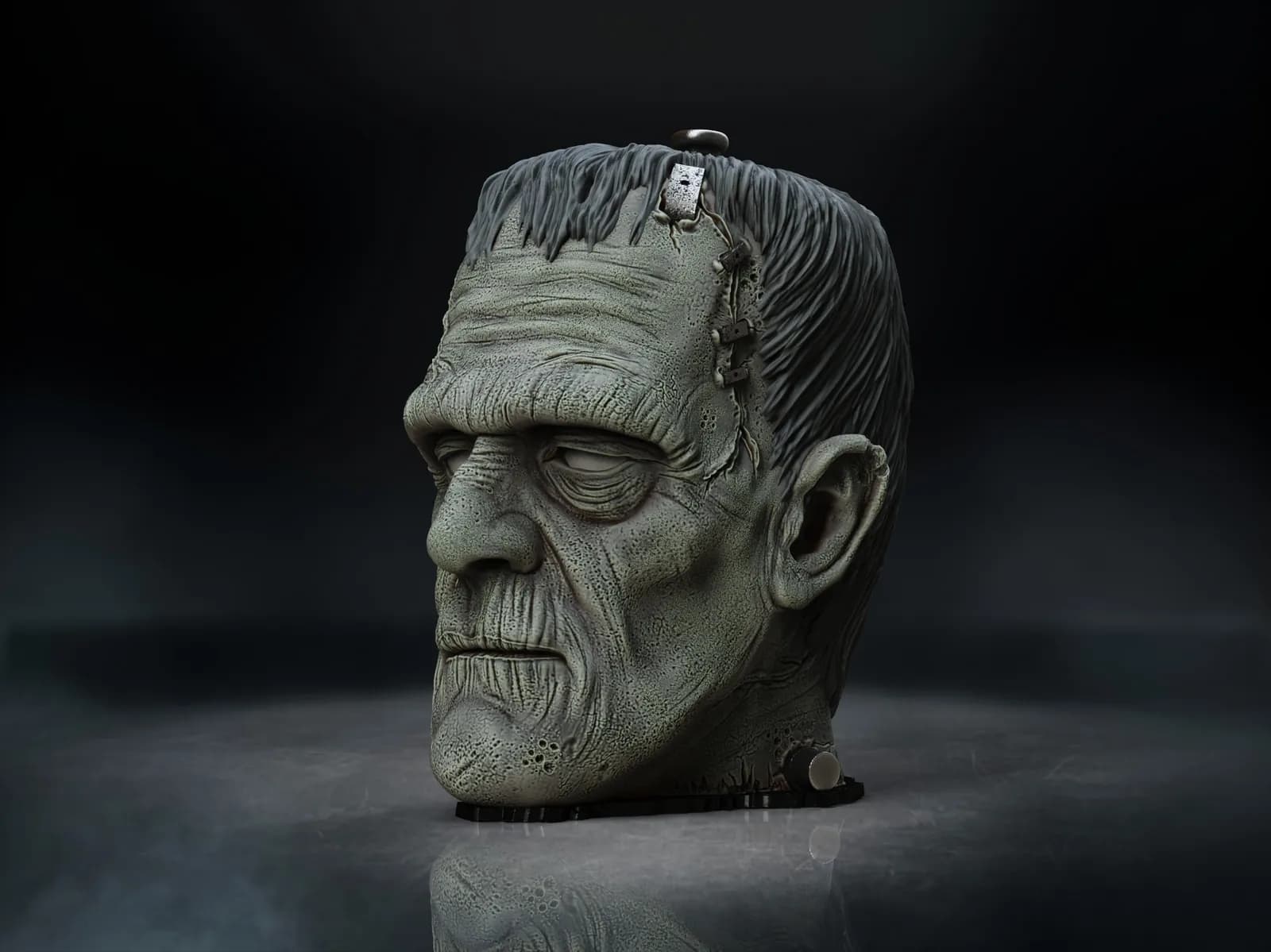 STL - Tazón cabeza de Frankenstein render 5