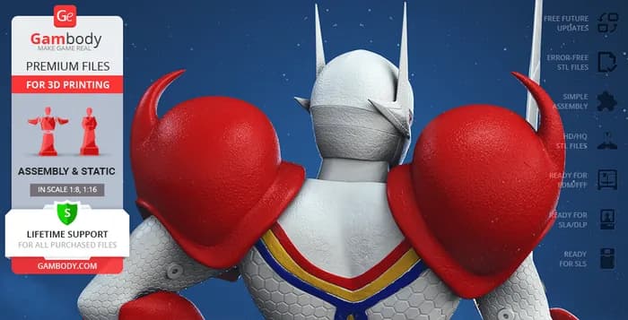 STL - Tekkaman Anime Figura render 3