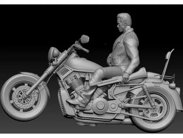STL - terminator on bike fixed stl