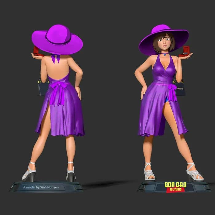 STL - the girl shopping render 4