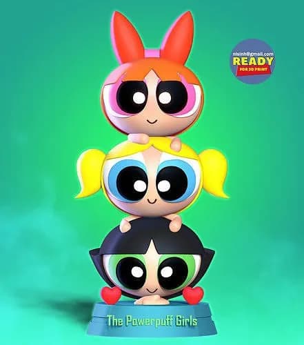 STL - the powerpuff girls render 3