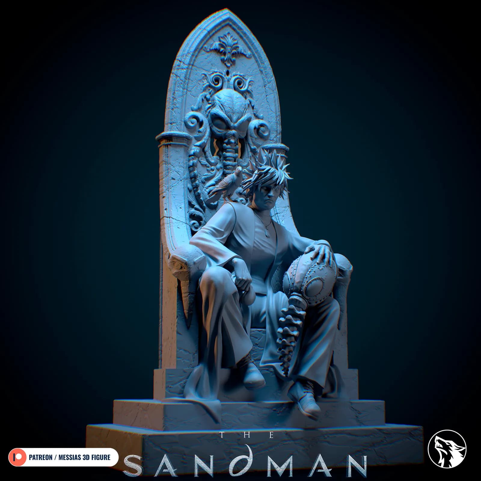 STL - The Sandman en su trono render 3