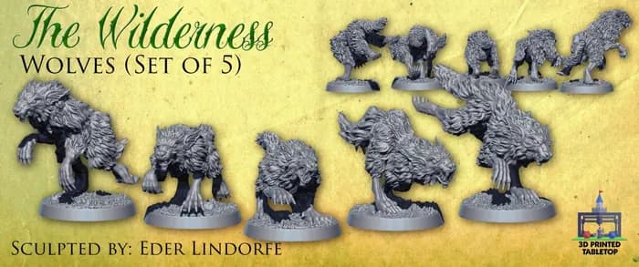 STL - the wilderness wolves (set of 5)