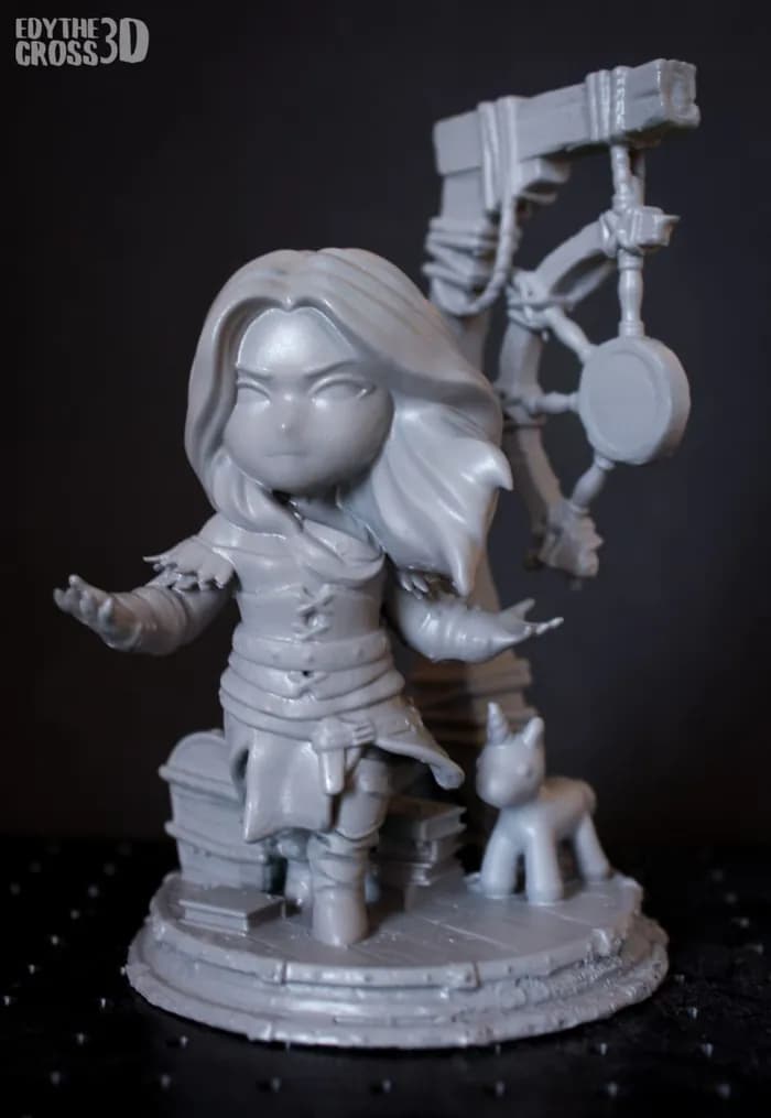 STL - the witcher yennefer chibified render 3