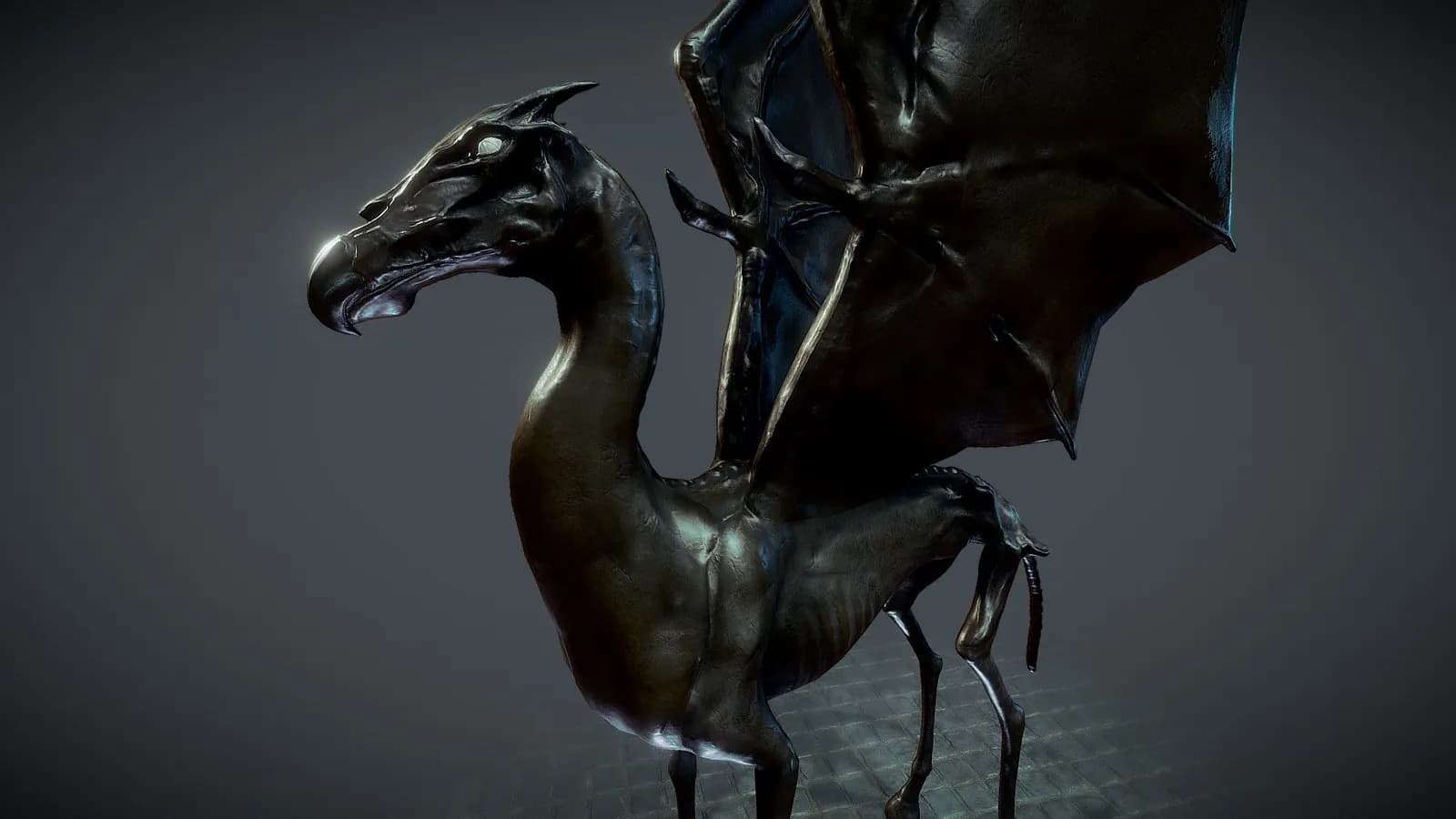 STL - Thestral animado para juego render 2