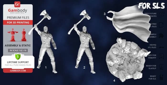 STL - thor with stormbreaker render 3