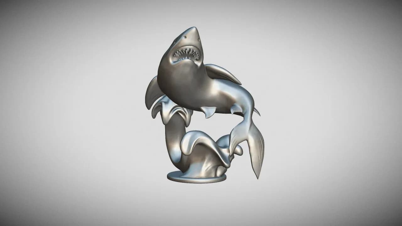 STL - Tiburón con Olas