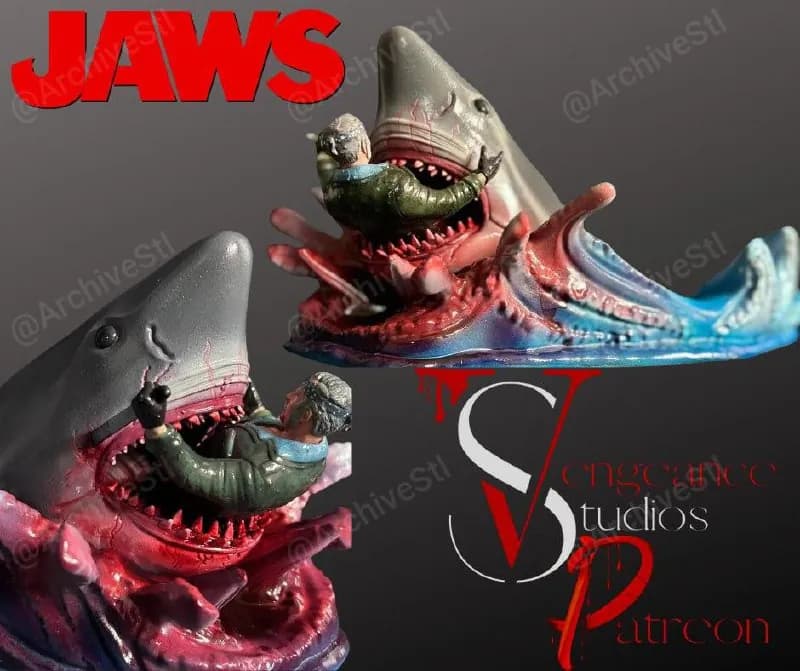 STL - Tiburón JAWS comiendo persona