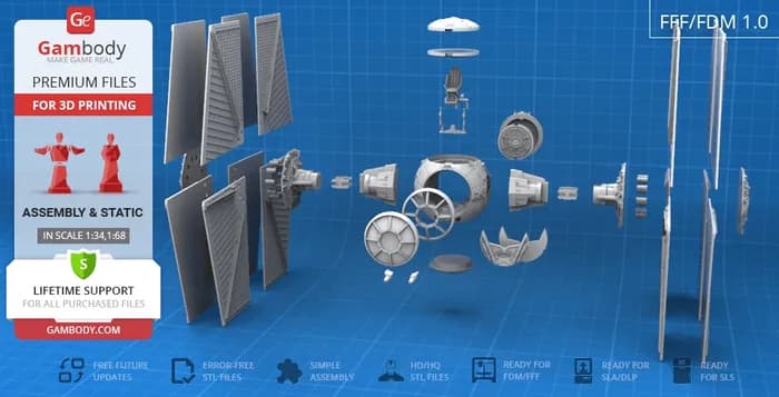 STL - tie fighter gambody render 2