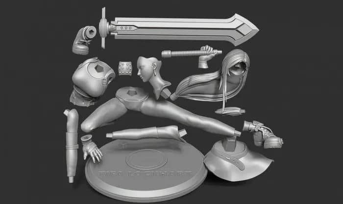 STL - tifa lockhart render 3