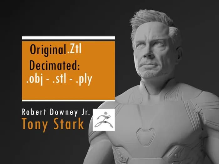 STL - tony stark ironman bust w zbrush