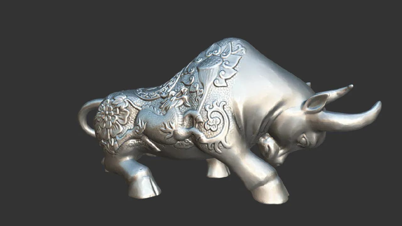 STL - Toro con dragón y flores