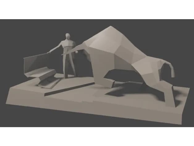 STL - Toro en Carga render 2