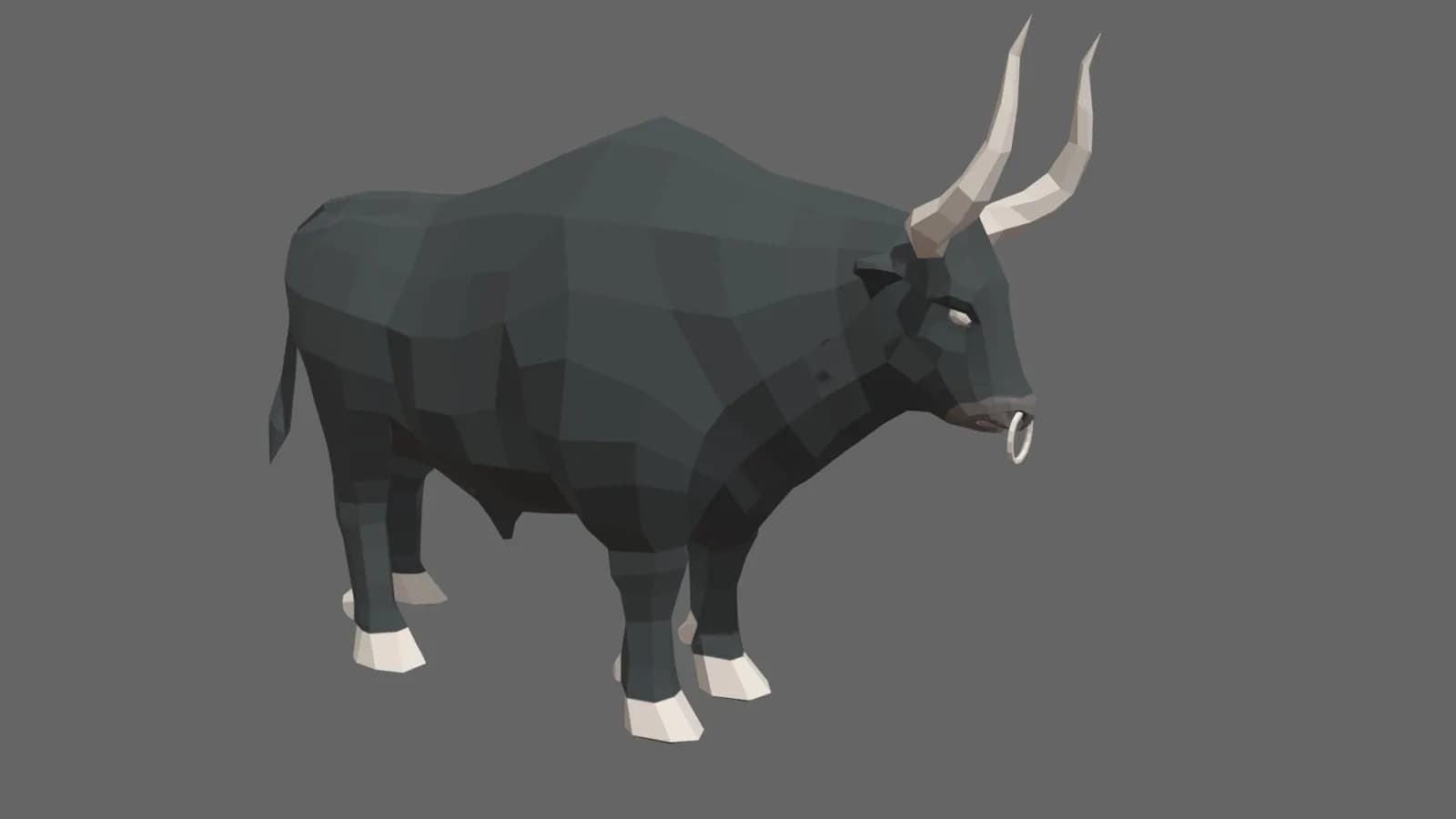 STL - Toro en posición de reposo render 2