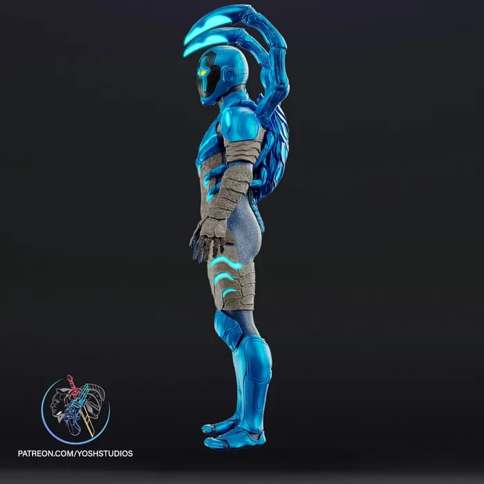 STL - Traje completo de escarabajo azul render 3