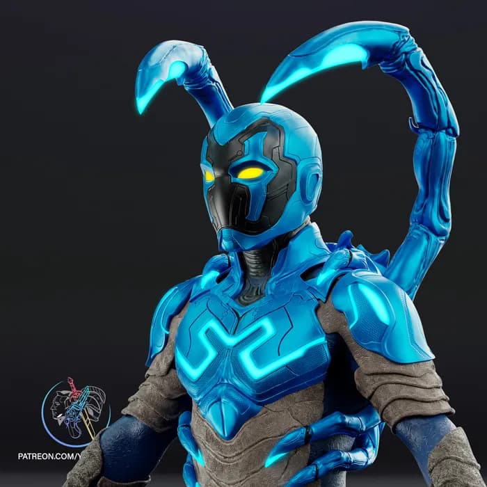 STL - Traje completo de escarabajo azul render 4