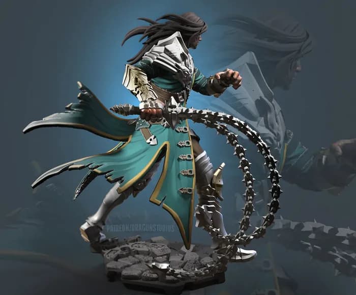 STL - Trevor Belmont figura de acción render 2