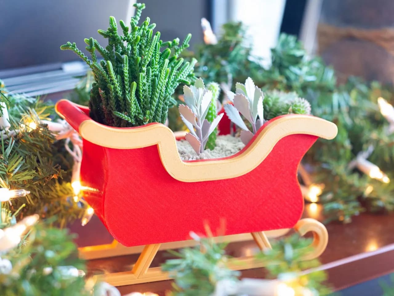 STL - Trineo Navideño para Suculentas