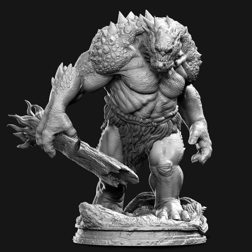 STL - Troll con maza render 2