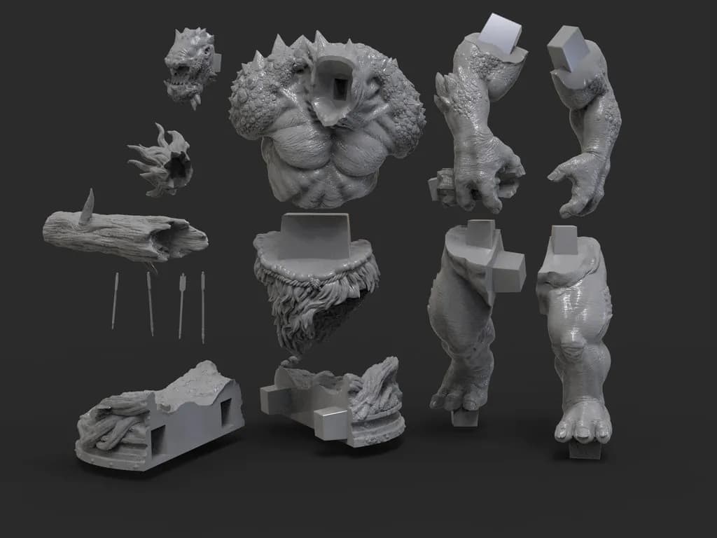 STL - Troll con maza render 3