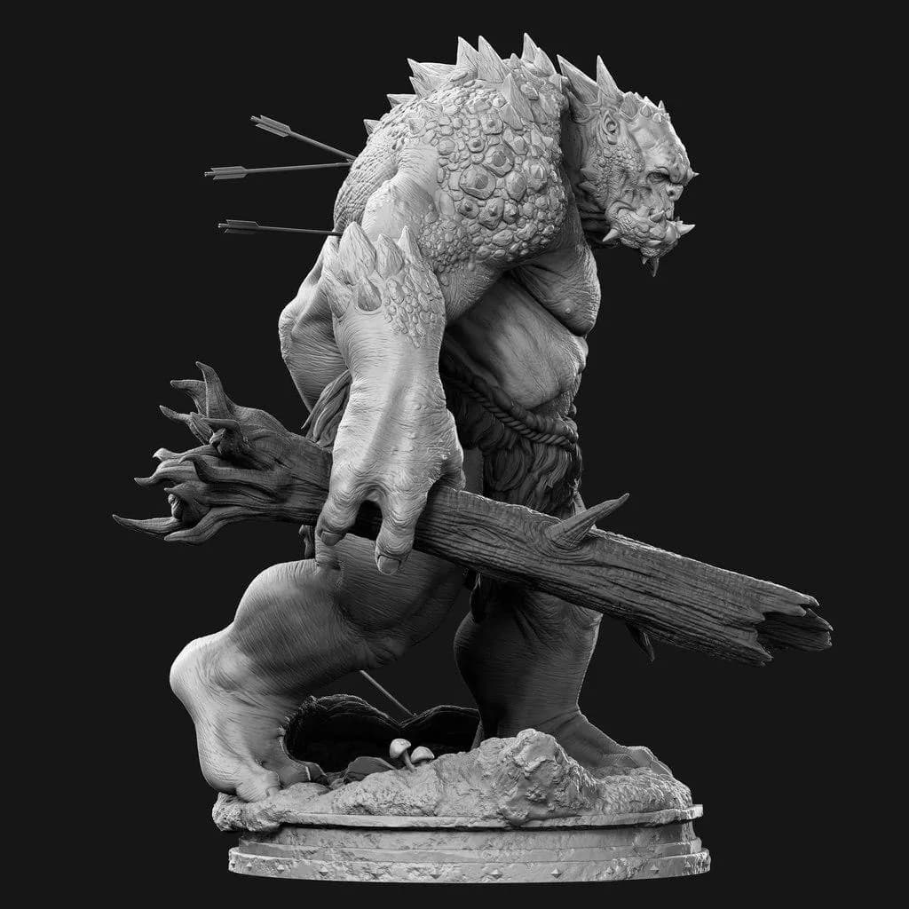 STL - Troll con maza render 5