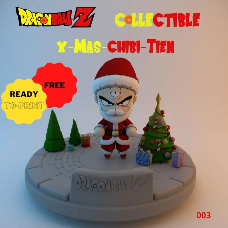 STL - Trunks Chibi Navideño render 2