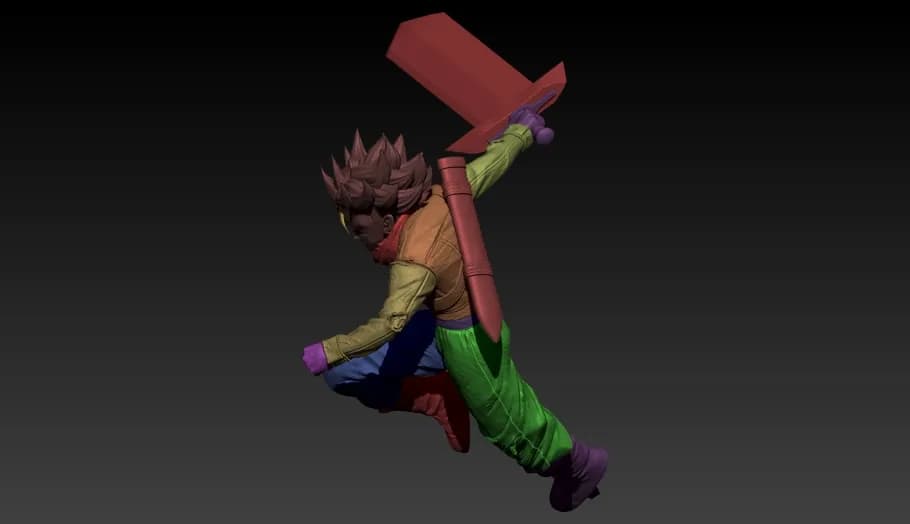 STL - Trunks Super Saiyajin Figura render 3