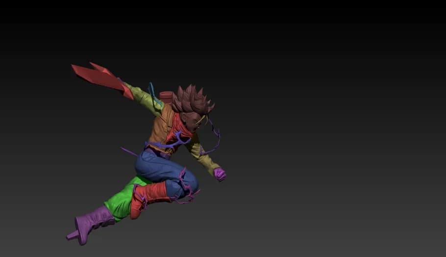 STL - Trunks Super Saiyajin Figura render 4