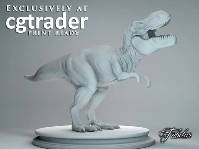 STL - tyranosaurus rex 3d model render 2