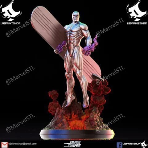STL - u3dprintshop silver surfer v2