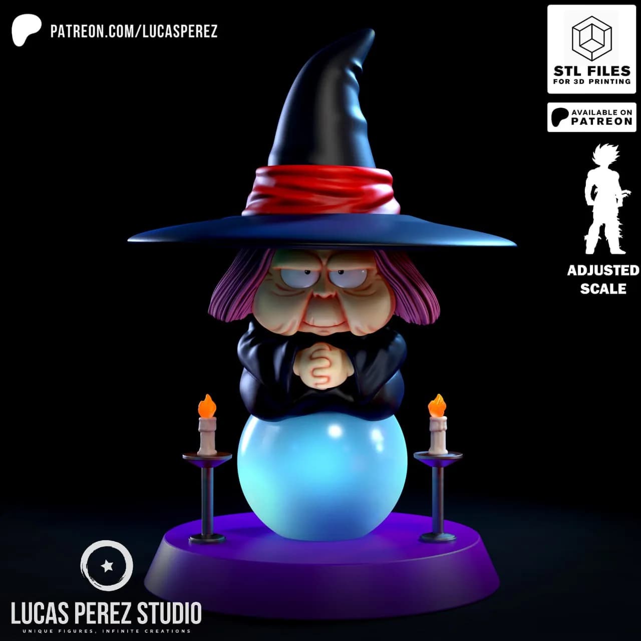 STL - Uranai Baba Figura render 2