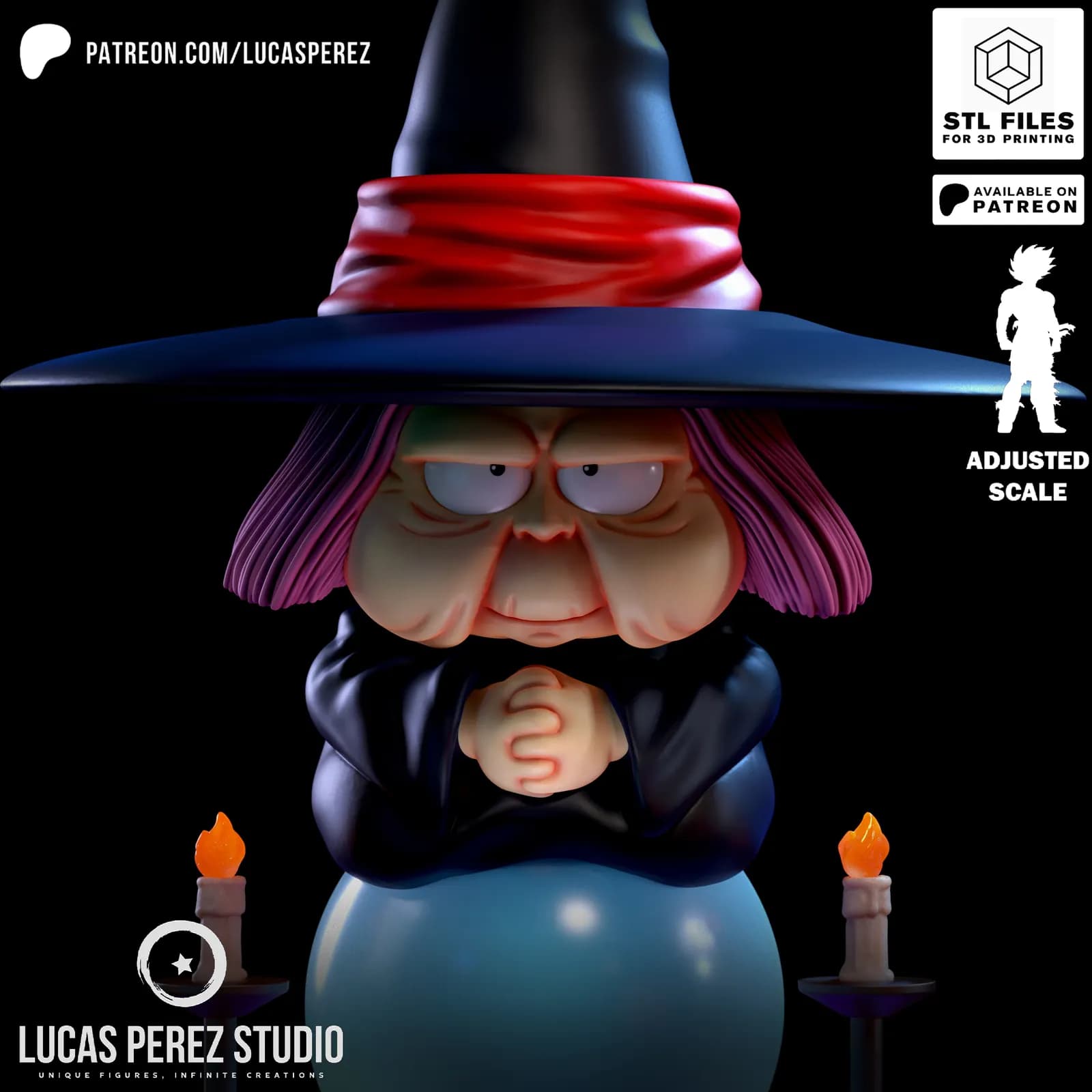 STL - Uranai Baba Figura render 4