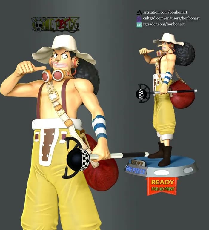 STL - usopp one piece render 2