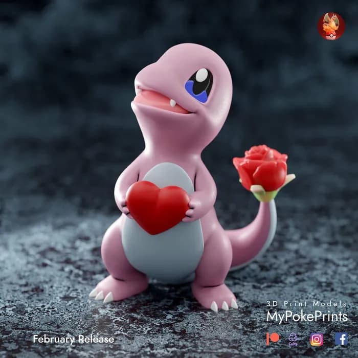 STL - valentine charmander stl