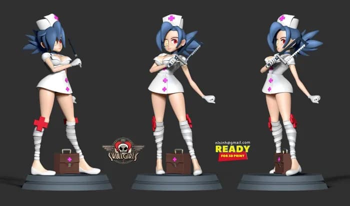 STL - valentine skullgirls fanart render 3