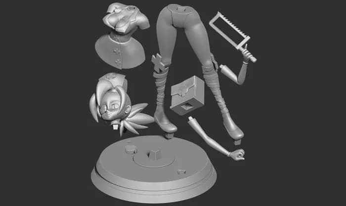 STL - valentine skullgirls fanart render 4