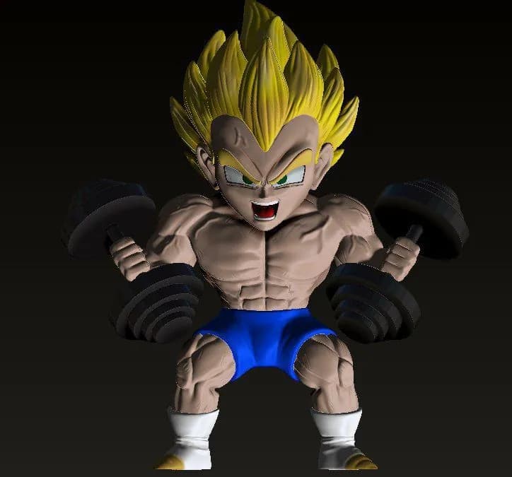 STL - Vegeta entrenando con pesas 2
