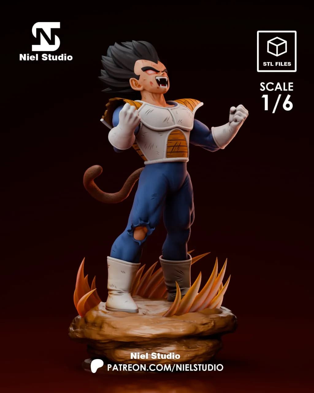 STL - Vegeta transforms render 2
