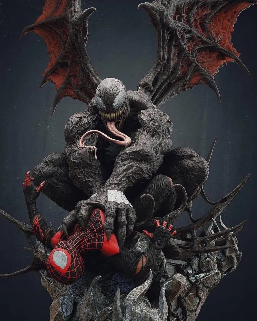 STL - Venom vs Miles Morales render 3