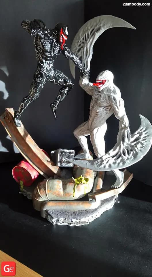 STL - Venom vs Riot diorama render 2