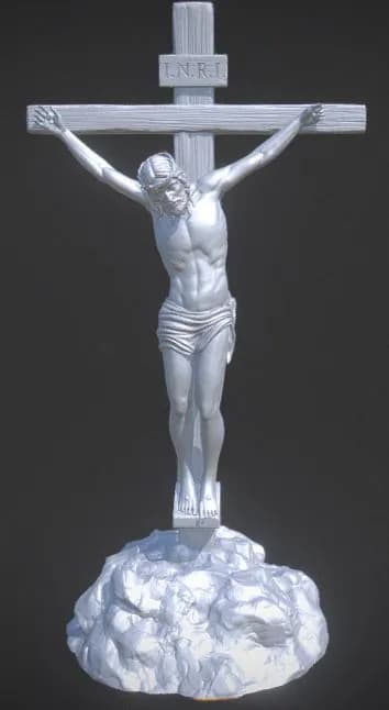 STL - Virgen María Estilizada render 2