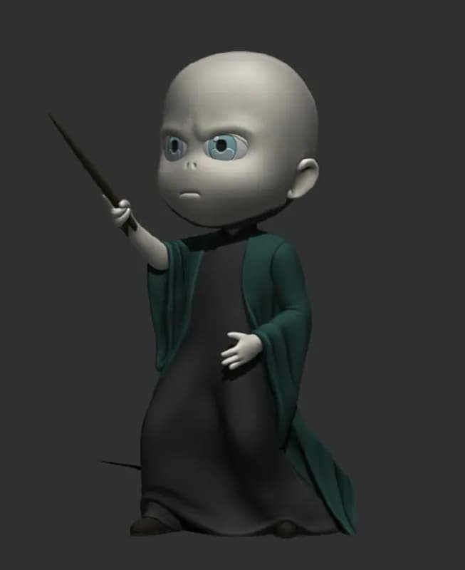 STL - Voldemort Chibi con Varita