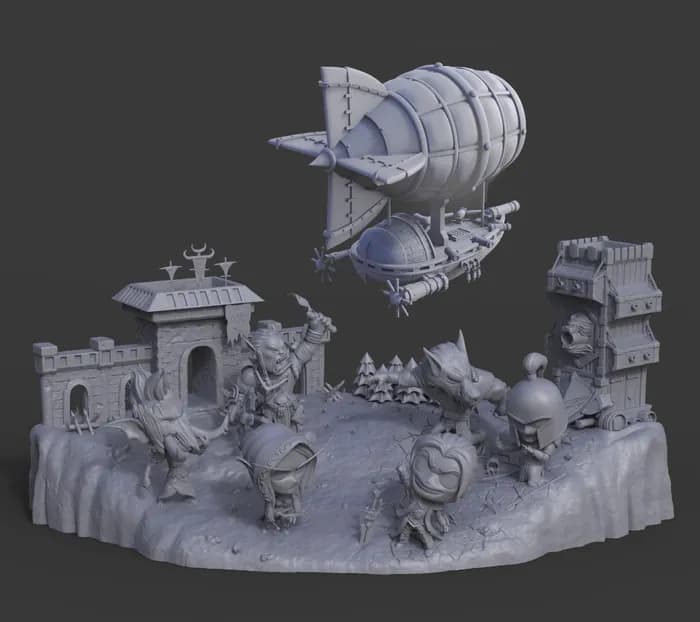 STL - warcraft bfa chibi diorama