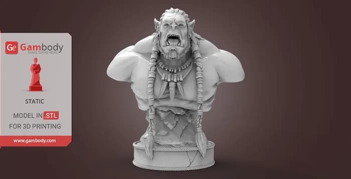 STL - warcraft durotan bust
