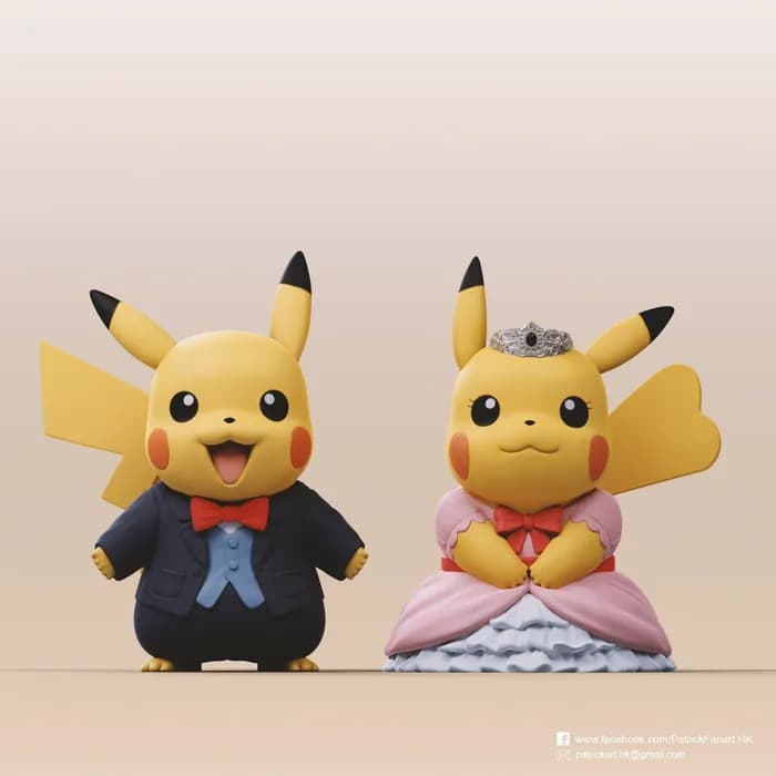 STL - wedding pikachu stl