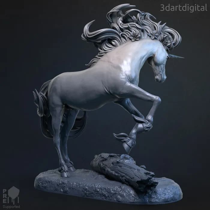 STL - white unicorn´ render 2