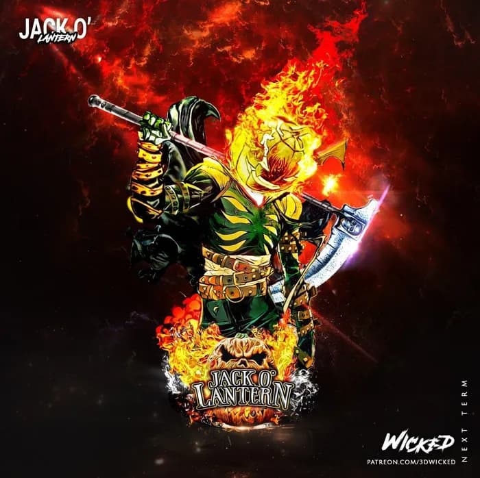 STL - wicked jack o bust render 2